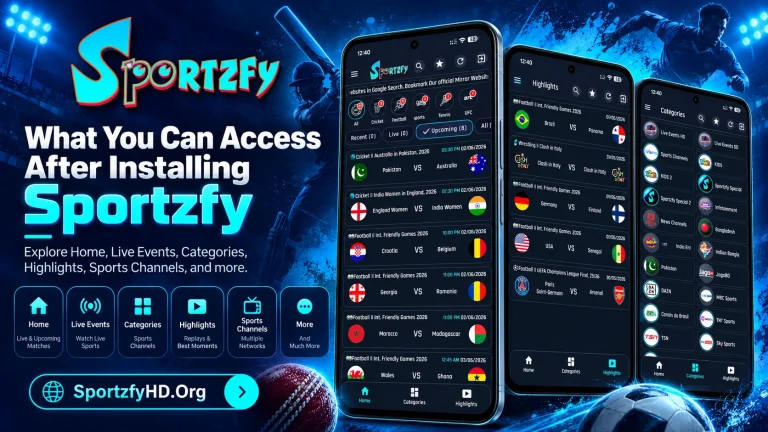 What You Can Access After Installing Sportzfy